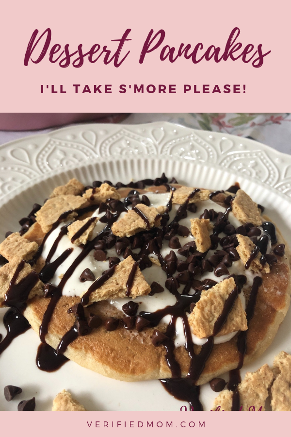 Make a healthy dessert pancake by using the new Krusteaz Buttermilk Protein Pancake mix which contains 15 grams of protein and 4 grams of fiber per serving! #AD #Review